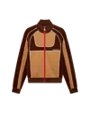 Casablanca Paris Chenille Panelled Track Jacket In White In Brown