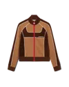 Casablanca Paris Chenille Panelled Track Jacket In White In Brown