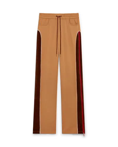 Casablanca Paris Chenille Panelled Track Pants In White In Brown