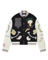 Casablanca Paris Chenille Patchwork Bomber Jacket In Black