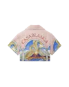 Casablanca Paris Chevaux Sauvages Cropped Silk Shirt In Multi