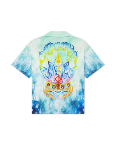 Casablanca Paris Children's Aloha Short Sleeve Cotton Shirt In Multi