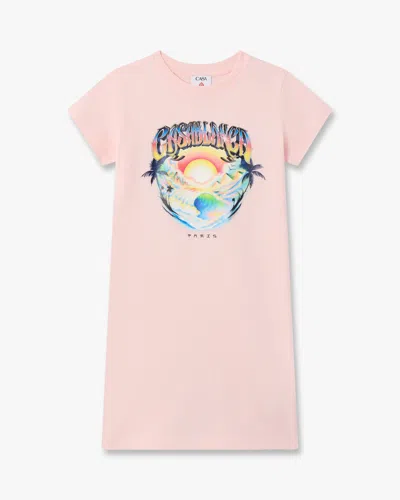 Casablanca Paris Children's Pink Airspray Short Sleve T-shirt Dress