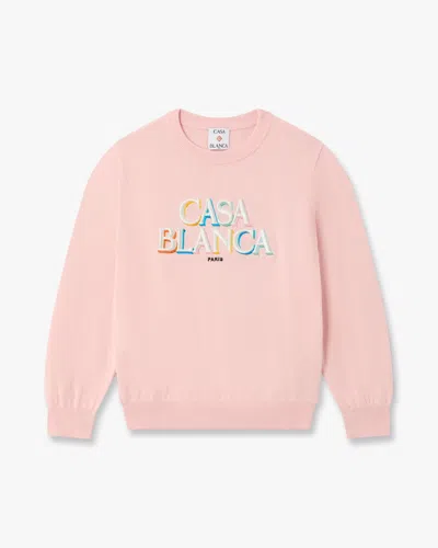 Casablanca Paris Children's Pink Stacked Logo Jumper