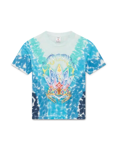 Casablanca Paris Children's Surf Lotus T-shirt In Blue