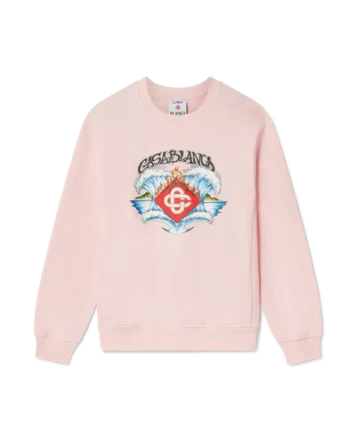 Casablanca Paris Children's Waves Sweatshirt In Pink