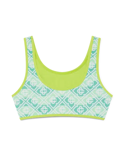 Casablanca Paris Children's Wavy Monogram Bikini Set In Blue