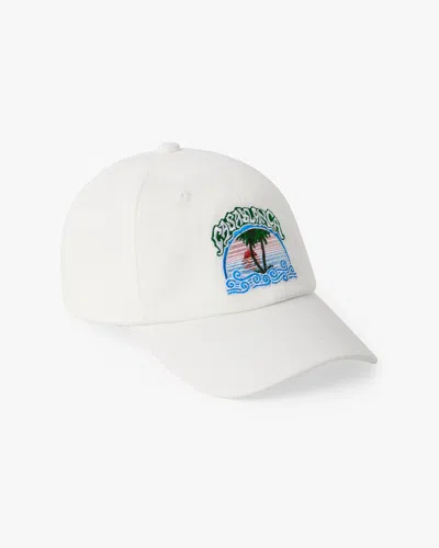 Casablanca Paris Children's White Palm Tree Emblem Cap By  In Multicolor