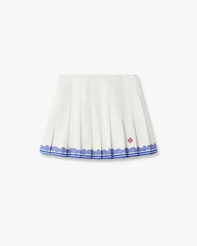 Casablanca Paris Children's White Wave Laurel Pleated Skirt