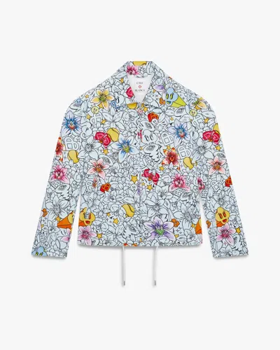 Casablanca Paris Collage D'icones Graphiques Repeat Zip-up Jacket In Blue