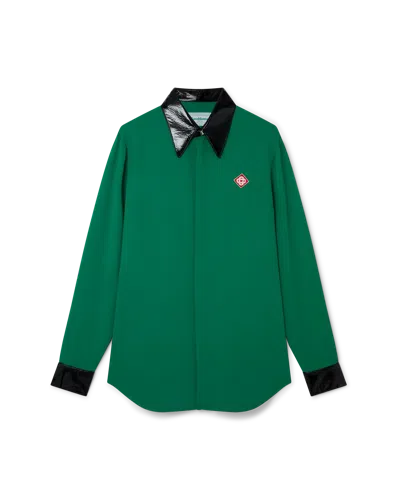 Casablanca Paris Collared Long-sleeve Shirt In Green