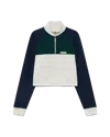 Casablanca Paris Colourblock Quarter Zip Cropped Sweatshirt In Blue