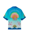 Casablanca Paris Coquillage Coloré Short-sleeve Silk Shirt In Blue In Blue