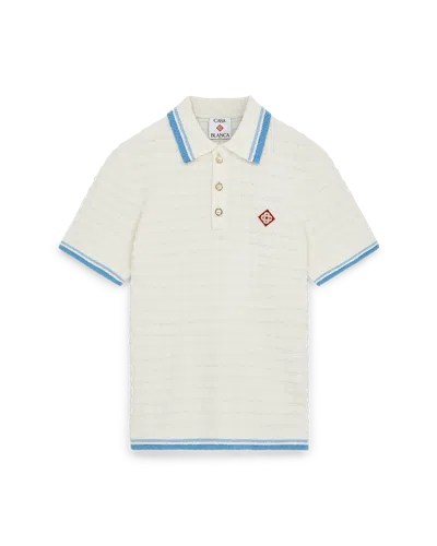 Casablanca Paris Cotton Boucle Polo Shirt In Multi