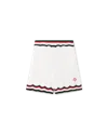 Casablanca Paris Cotton Chevron Crochet Shorts In White