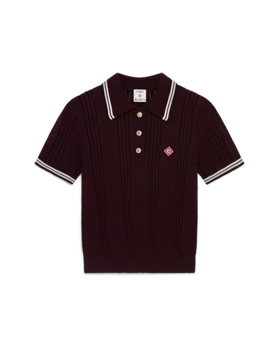 Casablanca Paris Cotton Knit Short Sleeve Polo In Multi