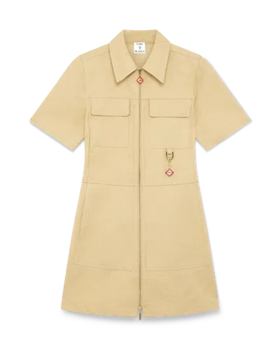 Casablanca Paris Cotton Monogram Jacquard Dress In Green