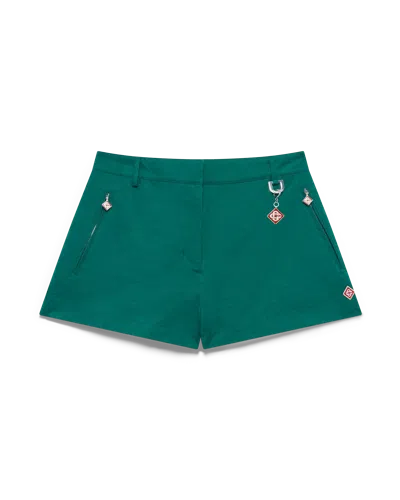 Casablanca Paris Cotton Monogram Jacquard Shorts In Green