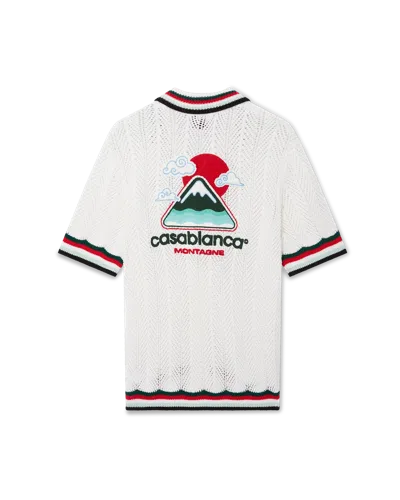 Casablanca Paris Cotton Montagne Ondulee Short-sleeve Crochet Shirt In Multi