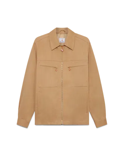 Casablanca Paris Cotton Zip Jacket In Brown