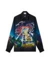 Casablanca Paris Cowboy De L'espace Long-sleeve Silk Shirt In Blue In Blue