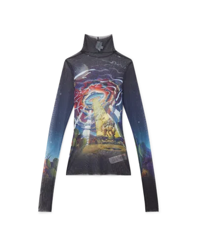 Casablanca Paris Cowboy De L'espace Mesh Top In Multi