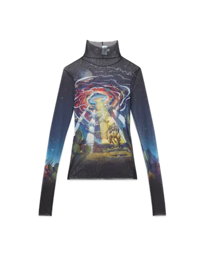 Casablanca Paris Cowboy De L'espace Mesh Top In Multi