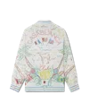 Casablanca Paris Crayon Tennis Club Long-sleeve Silk Shirt In Multi