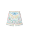 Casablanca Paris Crayon Vase Silk Shorts In Multi