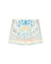 Casablanca Paris Crayon Vase Silk Shorts In Multi