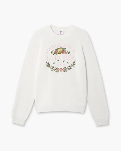 Casablanca Paris Cream Laduree X Casablanca Crew Neck Jumper In White
