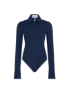 Casablanca Paris Crepe Bodysuit In Blue