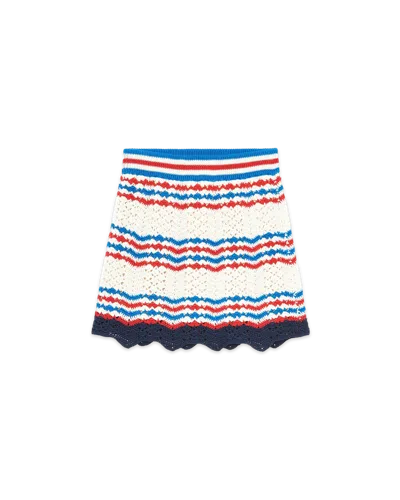 Casablanca Paris Crochet Chevron A-line Skirt In Multi