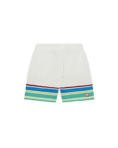 Casablanca Paris Crochet Tennis Shorts In White