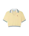 Casablanca Paris Cropped Pique Polo In Yellow