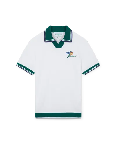 Casablanca Paris Croquis De Tennis Polo Shirt In White