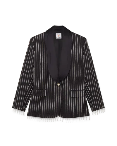 Casablanca Paris Crystal Embellished Tailored Jacket In Black
