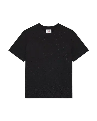 Casablanca Paris Crystal Monogram Logo Short Sleeve T-shirt In Multi