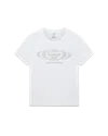 Casablanca Paris Crystal Warped Logo Fitted Short Sleeve T-shirt In White