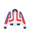 Casablanca Paris Curve Panel Puffer Bomber Jacket In White In Multi