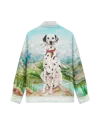 Casablanca Paris Dalmatian A La Montange Long-sleeve Silk Shirt In Green