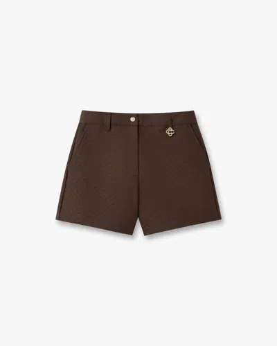 Casablanca Paris Dark Brown Cotton Monogram Shorts