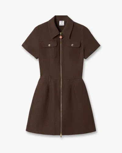 Casablanca Paris Dark Brown Monogram Canvas Midi Dress