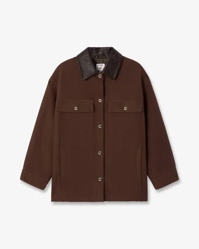 Casablanca Paris Dark Brown Workwear Jacket In Multi