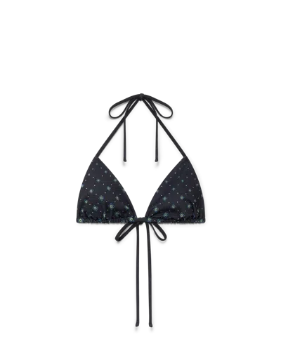 Casablanca Paris Degrade Monogram Bikini Top In Black