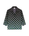 Casablanca Paris Degrade Monogram Long Sleeve Silk Shirt In Black In Black
