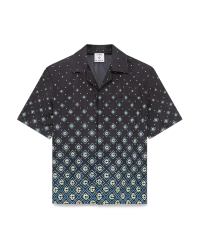 Casablanca Paris Degrade Monogram Short Sleeve Swimwear In Black In Multi