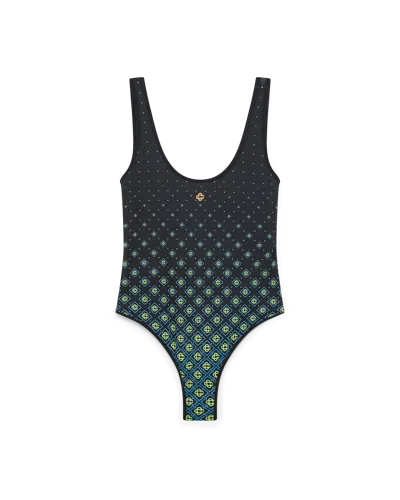 Casablanca Paris Degrade Monogram Swimsuit In Black