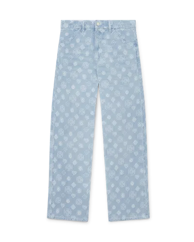 Casablanca Paris Denim Monogram Relaxed Fit Jeans In Multi