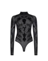 Casablanca Paris Devoré Bodysuit In Black